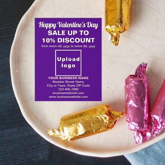 Valentinverkauf im Geschäftsverkehr - Lila Flyer