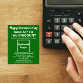 Valentinverkauf im Unternehmen im grünen Flyer