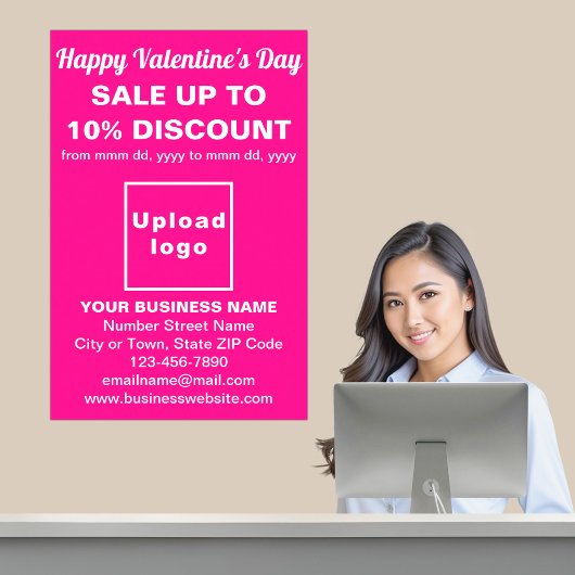 Valentinverkauf in Rosa Poster