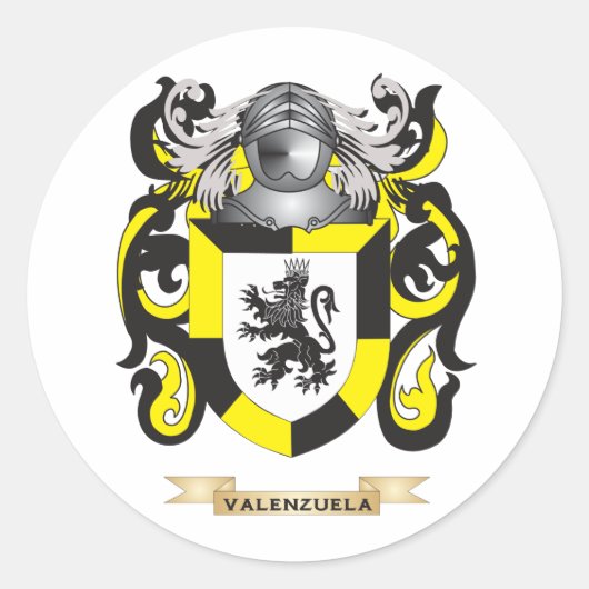 Valenzuela-Familienwappen (Wappenschutt) Runder Aufkleber (Vorderseite)