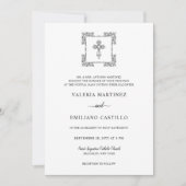 Valeria Modern Black Script Wedding mit UAWG Einladung (Vorderseite)