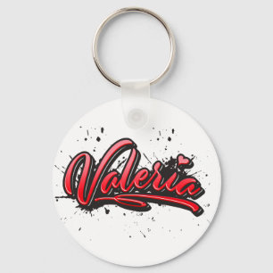 Valeria red Heart Graffiti Schlüsselger Schlüsselanhänger