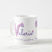 Valerie dekorative V Monogramm-Tasse Kaffeetasse (Vorderseite Links)