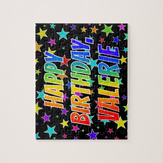 "VALERIE" First Name, Fun "HAPPY BIRTHDAY" Puzzle (Vertikal)