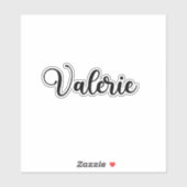 Valerie Name - Handgeschriebene Kalligrafie Aufkleber (Blatt)