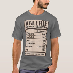 Valerie Nutrition Fakten Name Nickname Alias Titel T-Shirt