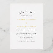 Valerie Traditionelle Hochzeit speichern das Datum Folieneinladung (Vorderseite)