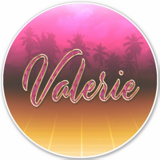 Valerie Vorname Name golden pink Aufkleber Sticker (Vorderseite)