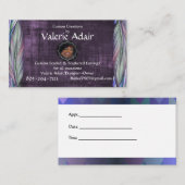 Valerie's Feather Wings Ohrringe Business Card Visitenkarte (Vorne/Hinten)