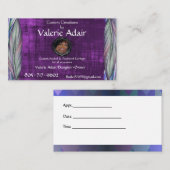 Valerie's Feather Wings Ohrringe Business Card Visitenkarte (Vorne/Hinten)