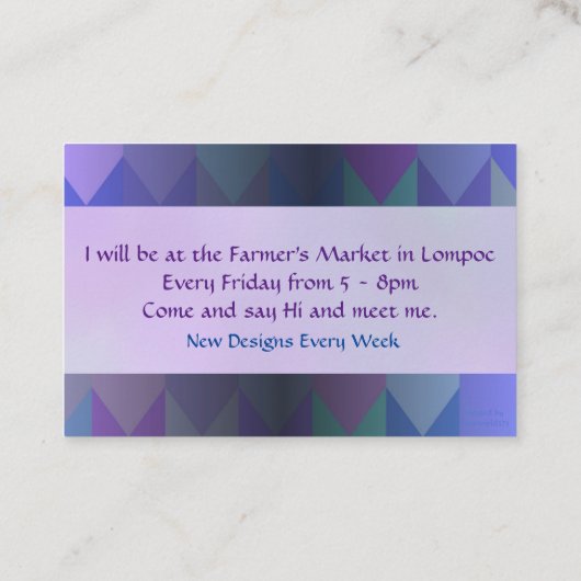 Valeries Feder Wings Visitenkarte (Rückseite)