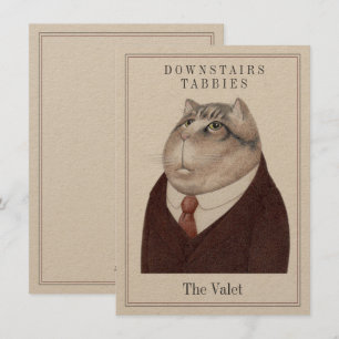 VALET CAT 4.5x6.25 Flachkarte + Text (auf Kraft) Feiertagskarte