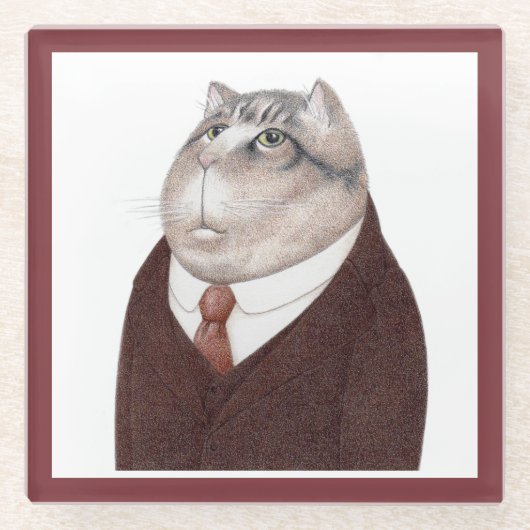 VALET CAT Glasgetränk Untersetzer (Vorderseite)