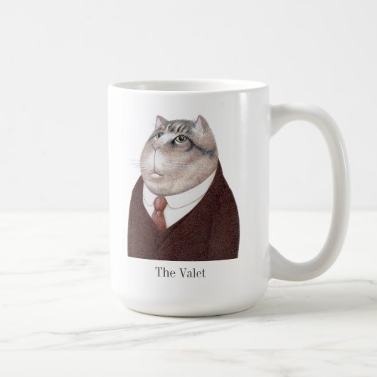 VALET CAT hohe weiße Tasse + Text (Rechts)