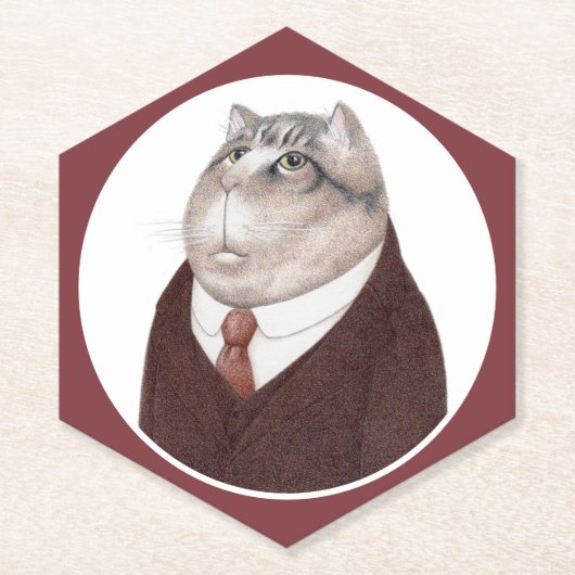 VALET CAT Pointy Hexagon Paper Untersetzer (Vorderseite)