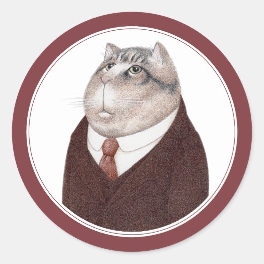 VALET CAT Small Round Stickers (Vorderseite)