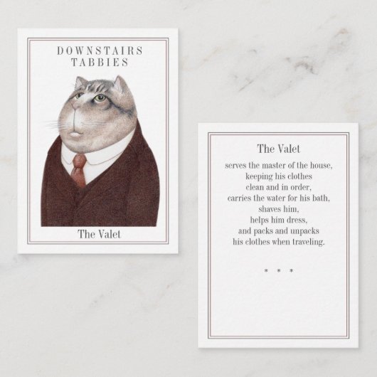 VALET CAT Trading Card Mitteilungskarte (Vorne/Hinten)