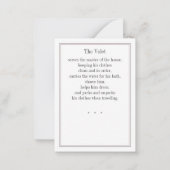 VALET CAT Trading Card Mitteilungskarte (Rückseite)