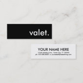 Valet. Mini Visitenkarte (Vorne/Hinten)