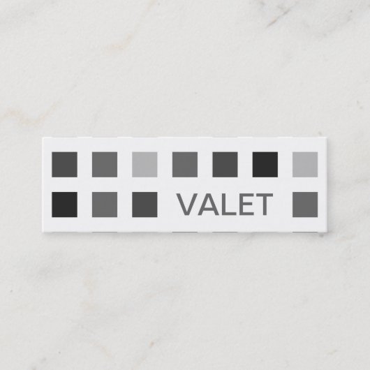 VALET (Mod-Quadrate) Mini Visitenkarte (Vorderseite)