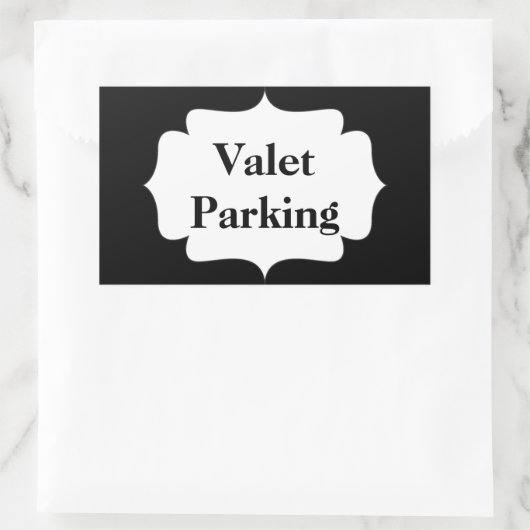 Valet Parking Rechteckiger Aufkleber (Tasche)