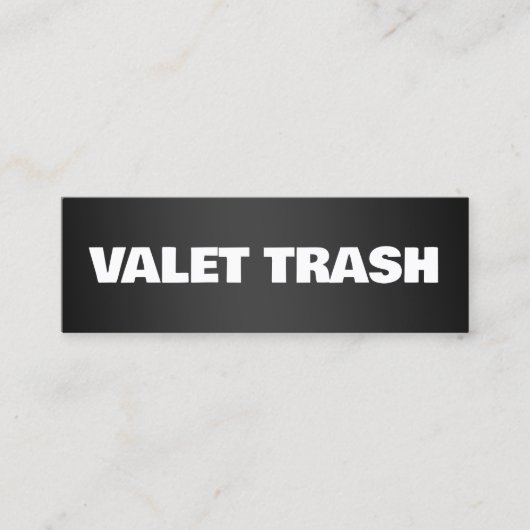 Valet Trash Mini Visitenkarte (Vorderseite)