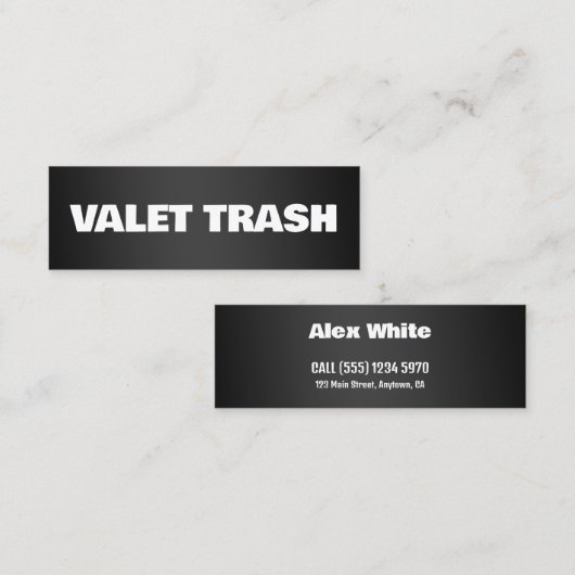 Valet Trash Mini Visitenkarte (Vorne/Hinten)