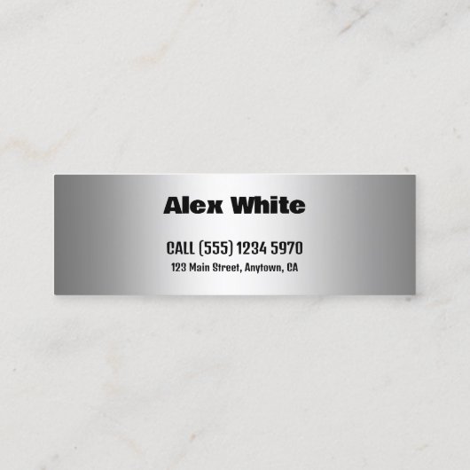 Valet Trash Mini Visitenkarte (Rückseite)