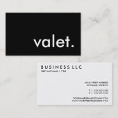 Valet. Visitenkarte (Vorne/Hinten)