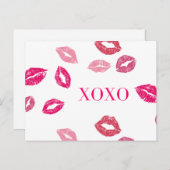 Valetines Day Card "XOXO" Postkarte (Vorne/Hinten)