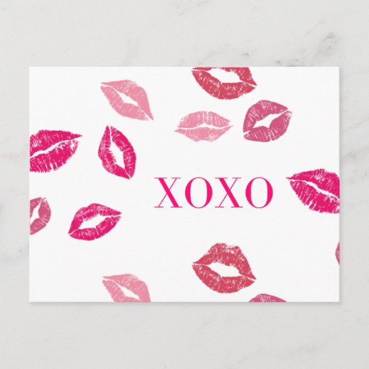 Valetines Day Card "XOXO" Postkarte (Vorderseite)