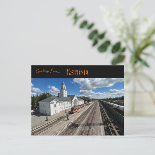 Valga Station Estland Postkarte (Stehend Vorderseite)