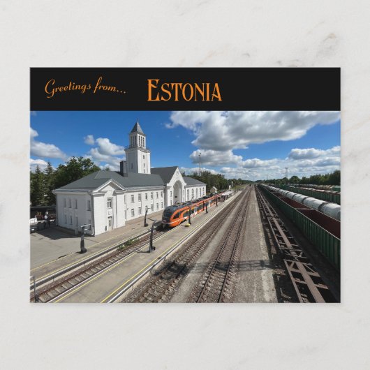 Valga Station Estland Postkarte (Vorderseite)