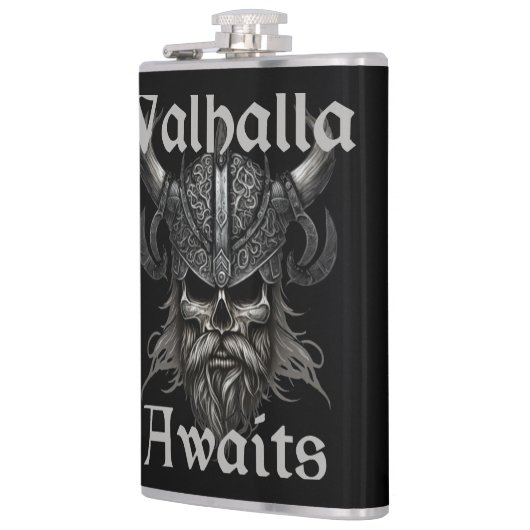Valhalla Awaits - Skull Flachmann (Links)