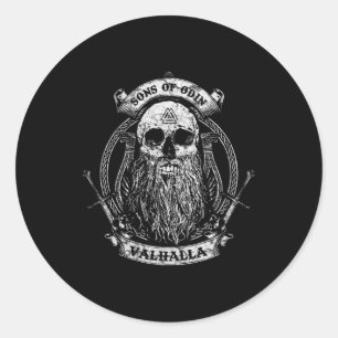 Valhalla Odin Viking Motif Runder Aufkleber