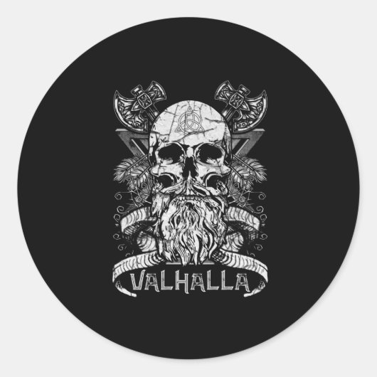 Valhalla Odin Viking Motif Runder Aufkleber (Vorderseite)