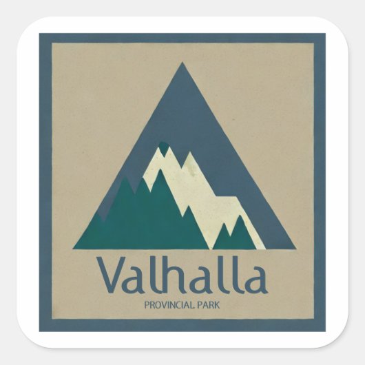 Valhalla Provincial Park Rustic Quadratischer Aufkleber (Vorderseite)