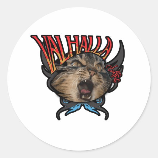 Valhalla Runder Aufkleber (Vorderseite)