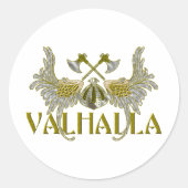 Valhalla Runder Aufkleber (Vorderseite)