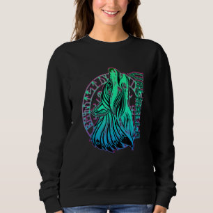 Valhalla Wolf Mask Odin Runes Norse Compass Viking Sweatshirt
