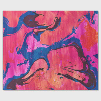 Valiant 1 Rot Blau Ebru Abstractes Geschenkpapier