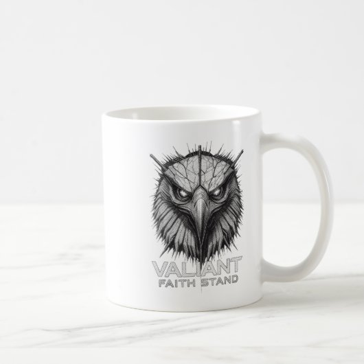 Valiant Faith Stand Eagle Christian Courage Streng Kaffeetasse (Rechts)