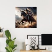 Valiant rot getönt Realistisch-mittelalterlicher R Poster (Heimbüro)