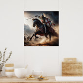 Valiant rot getönt Realistisch-mittelalterlicher R Poster (Küche)