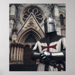 Valiant Silver Detailed Templar Ritter Historisch Poster