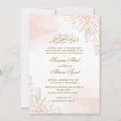 Valima Nikah Zeremonie Hochzeit Einladung Gold Pin (Vorderseite)