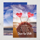 Valintine Twin Flame Save the Dates Date (Vorne/Hinten)