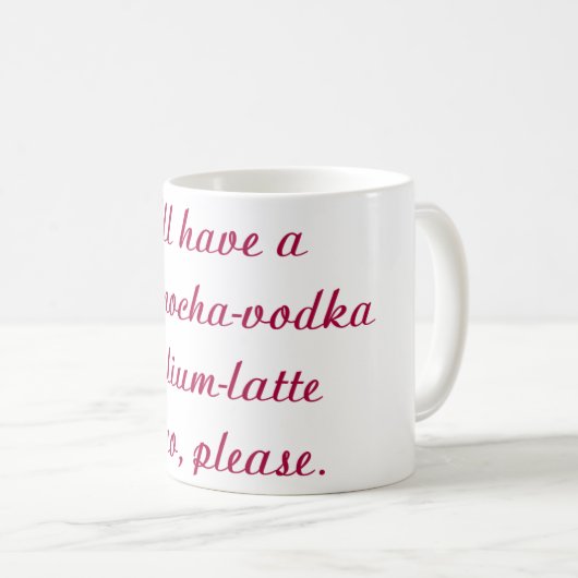 Valium Latte humorvolle Kaffee-Tasse Kaffeetasse (VorderseiteRechts)