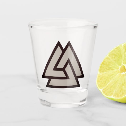 Valknusszeichen Schnapsglas (Vorderseite)