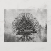 Valknut and Tree of Life Yggdrasil Postkarte (Vorderseite)
